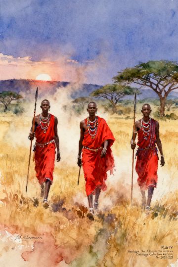 Maasai warriors on the East African Maasai Mara