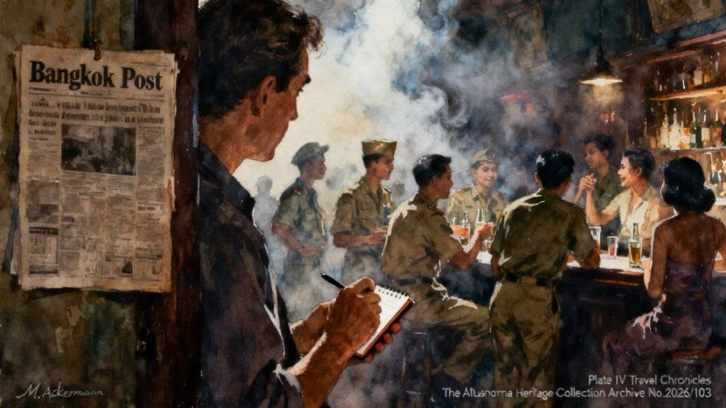 Nite Owl in discreet inside a Bangkok bar in the 1960s