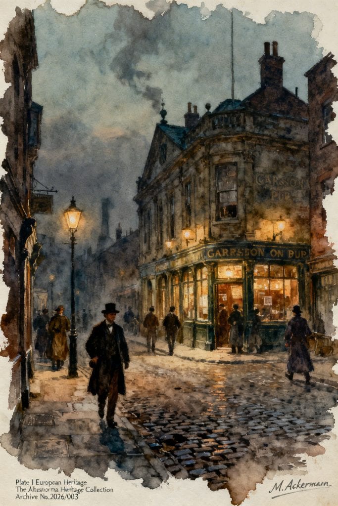 historical_watercolor_painting_of_Garrison_Lane_in_Birmingham_19th_century