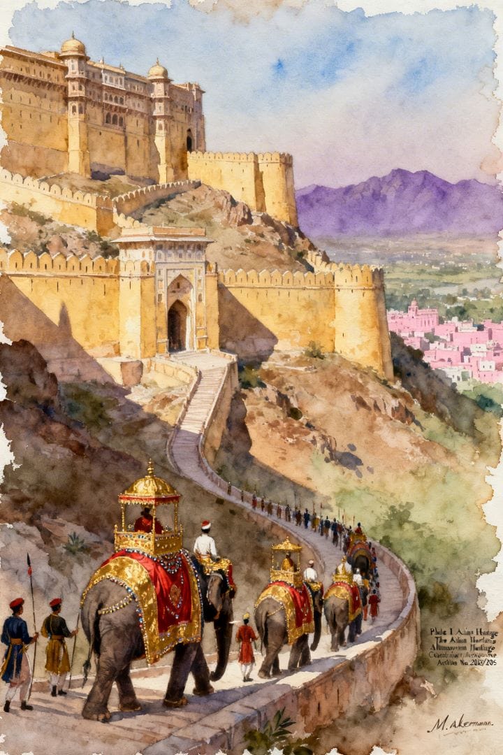 Majestic_watercolor_painting_of_Amber_Fort_Jaipur