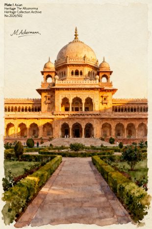 Detailed_watercolour_painting_of_Jaipur_s_Albert_Hall_Museum